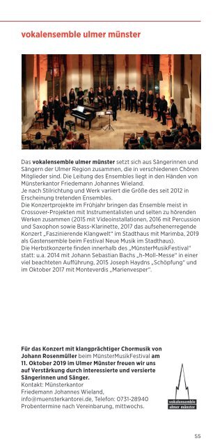 Musik im Ulmer Münster / Jahresprogramm 2019