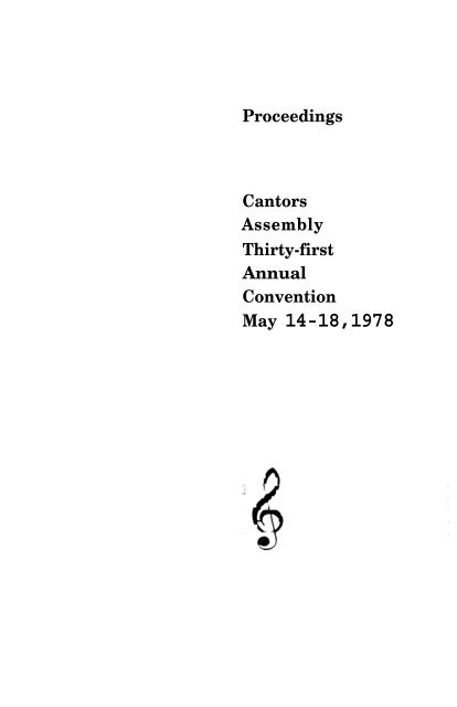 1978 Proceedings - Cantors Assembly