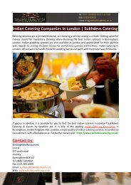 Indian Catering Companies In London-Sukhdevs Catering
