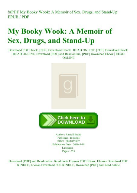 Russell Brand My Booky Wook Russell Brand My Booky Wook