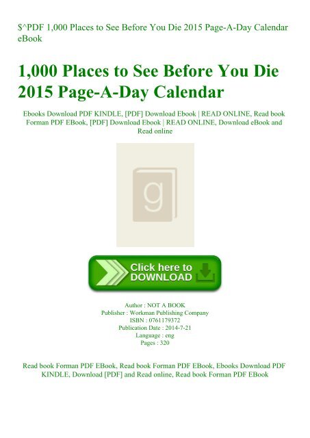 Pdf 1 000 Places To See Before You Die 15 Page A Day Calendar Ebook