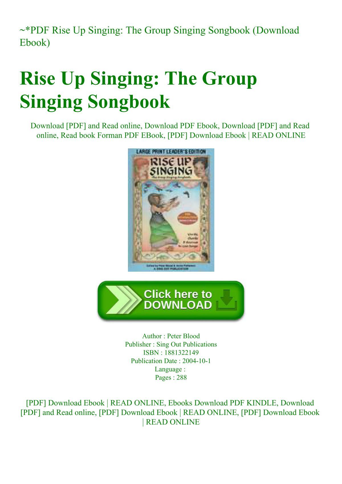 PDF Rise Up Singing The Group Singing Songbook (Download Ebook)