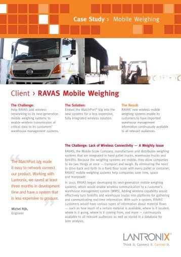 Client > RAVAS Mobile Weighing - Lantronix