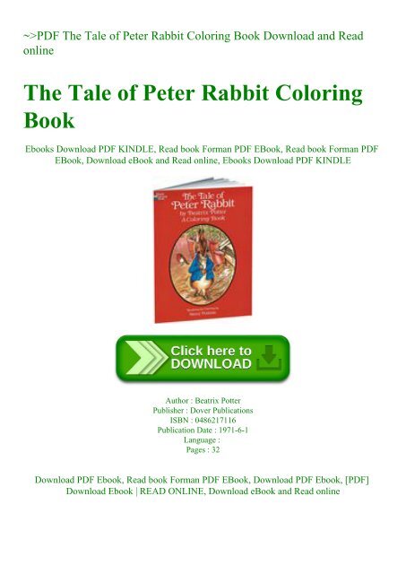 ~PDF The Tale of Peter Rabbit Coloring Book Download and Read online