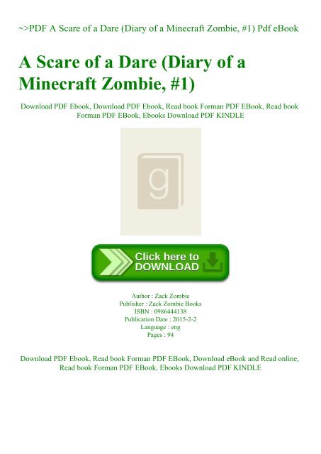 Pdf A Scare Of A Dare Diary Of A Minecraft Zombie 1 Pdf Ebook