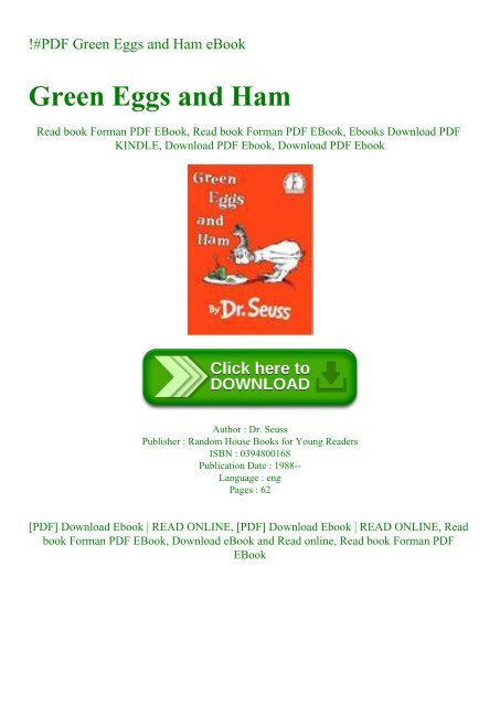 PDF Green Eggs and Ham eBook
