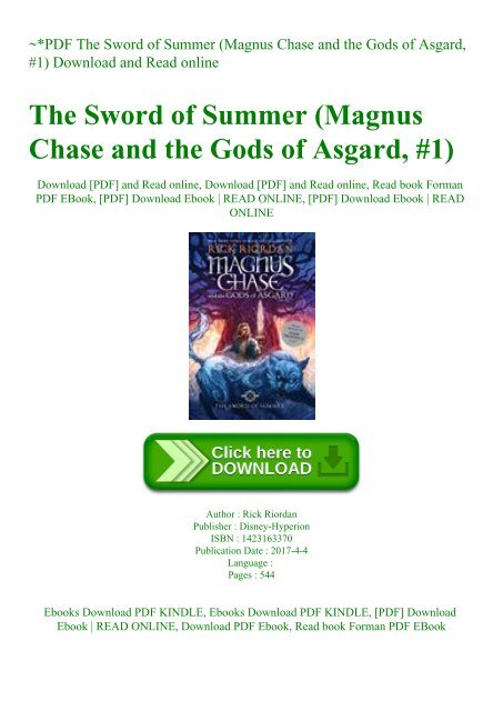 ~PDF The Sword of Summer (Magnus Chase and the Gods of Asgard  #1) Download and Read online