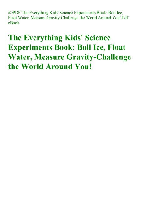 The Everything Kids Science Experiments Book