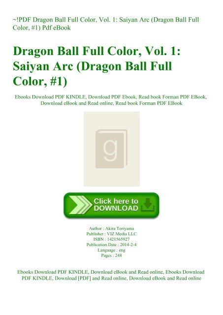 ~!PDF Dragon Ball Full Color Vol. 1 Saiyan Arc (Dragon Ball Full Color ...