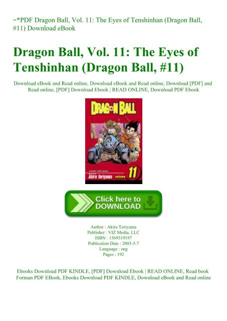 ~PDF Dragon Ball  Vol. 11 The Eyes of Tenshinhan (Dragon Ball  #11) Download eBook