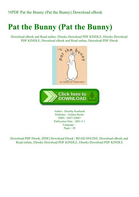 !#PDF Pat the Bunny (Pat the Bunny) Download eBook