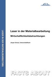 Laser in der Materialbearbeitung Wirtschaftlichkeitsbetrachtungen