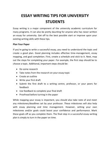 ESSAY WRITING TIPS FOR UNIVERSITY STUDENTS