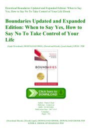 [Download Pdf] Boundaries: When to Say Yes, How to Say No to Take ...