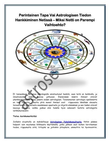 Perinteinen Tapa Vai Astrologisen Tiedon Hankkiminen Netissä – Miksi Netti on Parempi Vaihtoehto - astroservice.fi