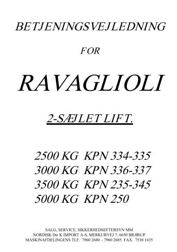 Ravagliolo 2-søjlet lift 334-335, 336-337 - Flex1one