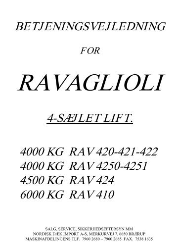 Ravaglioli 4-søjlet lift 420-421-422, 4250 - Flex1one