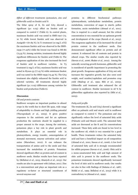 Determination of oil content and fatty acids profile in sunflower seeds through near infra-red spectroscopy under various treatments of potassium nitrate, zinc sulphate and gibberellic acid