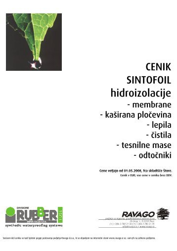 CENIK SINTOFOIL hidroizolacije - Ravago