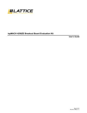 EB65 - ispMACH 4256ZE Breakout Board Evaluation Kit User's Guide