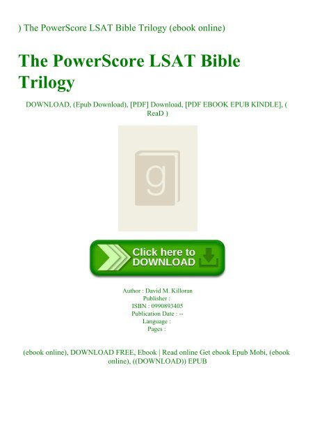 ^DOWNLOAD-PDF) The PowerScore LSAT Bible Trilogy (ebook online)