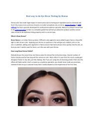 Best way to do Eye Brow Tinting by Henna