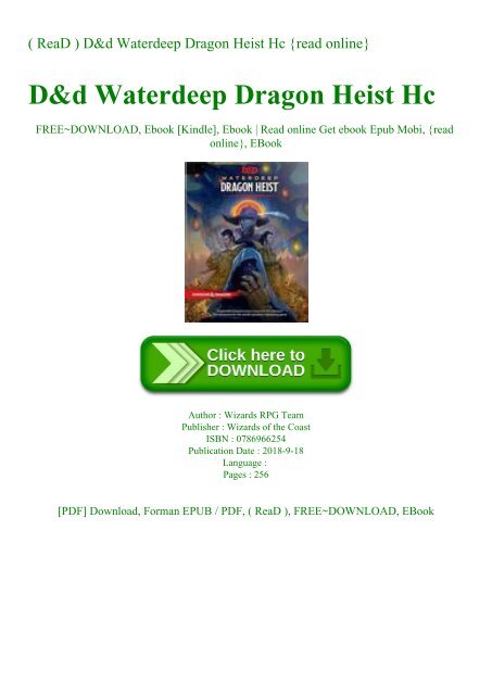 Read D Amp D Waterdeep Dragon Heist Hc Read Online
