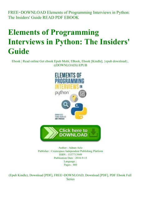 elements of programming interviews in java pdf free download