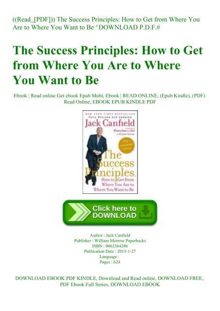 ((Read_[PDF])) The Success Principles How to Get from Where You Are to Where You Want to Be ^DOWNLOAD P.D.F.#