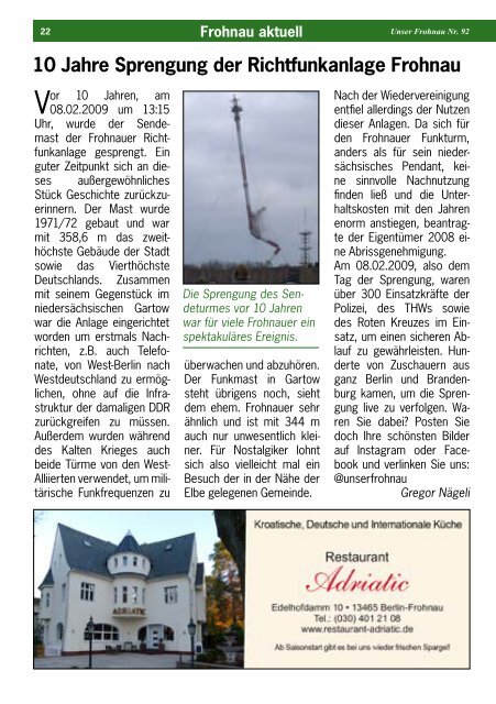 Unser Frohnau 92 (April 2019)