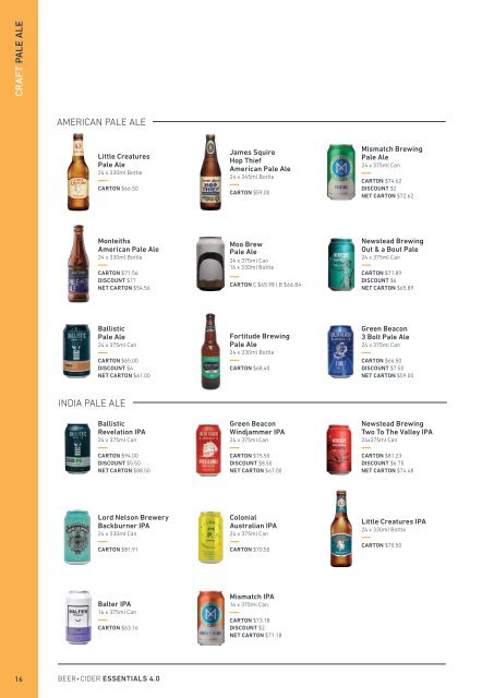 Beer & Cider Essentials - FNQ Sales Guide