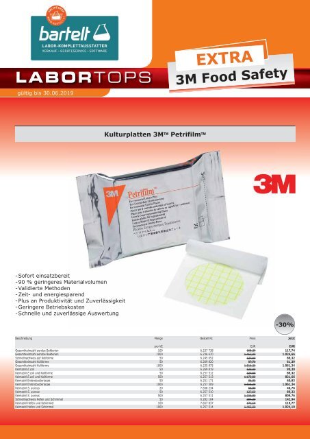 Labortops Q2/2019 Extra 3 M Food Safety