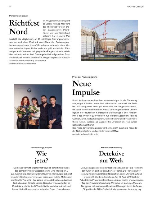 MUSEUM II 2019 - Programmheft der Staatlichen Museen zu Berlin