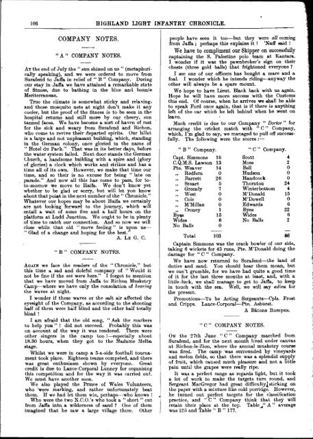 HLI Chronicle 1921 - The Royal Highland Fusiliers