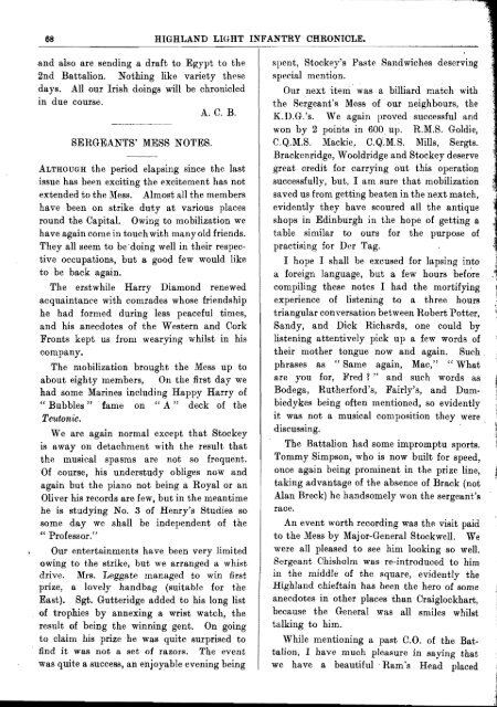 HLI Chronicle 1921 - The Royal Highland Fusiliers