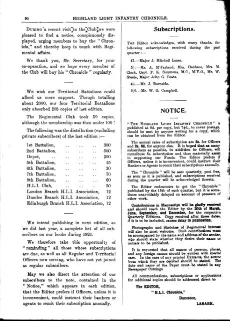 HLI Chronicle 1921 - The Royal Highland Fusiliers