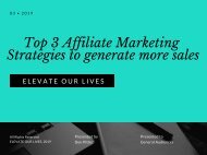 Top 3 Affiliate Marketing Strategies to generate more sales