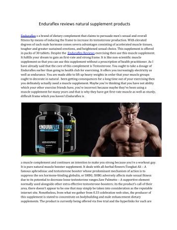 Enduraflex reviews natural supplement products pdf