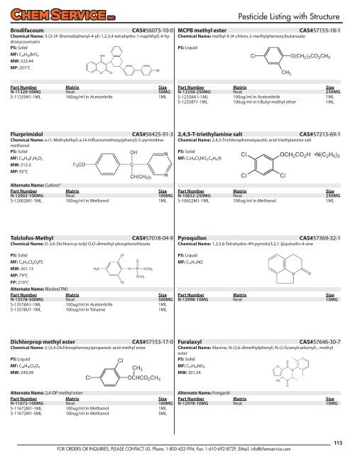 Chem Service Pesticide Catalogue 2019 Update