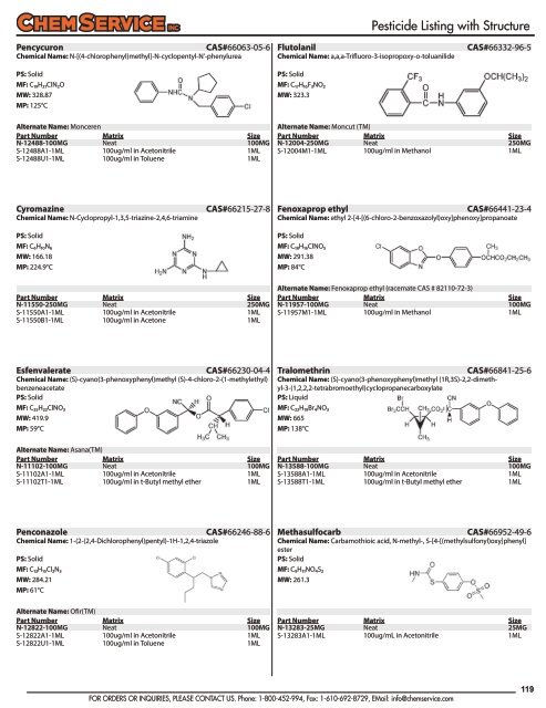 Chem Service Pesticide Catalogue 2019 Update