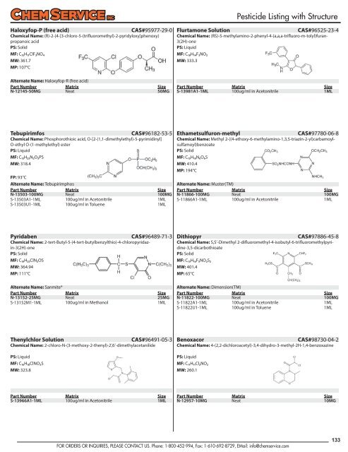 Chem Service Pesticide Catalogue 2019 Update