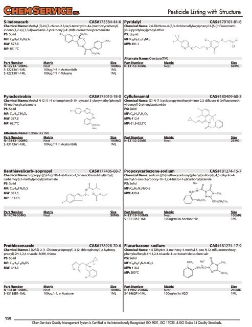 Chem Service Pesticide Catalogue 2019 Update