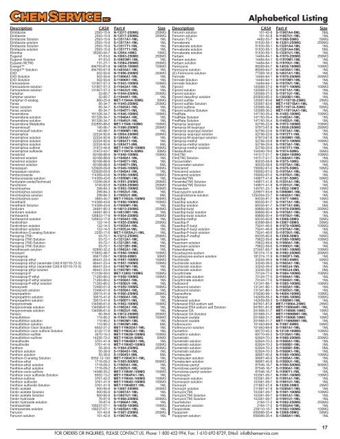 Chem Service Pesticide Catalogue 2019 Update