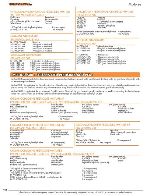 Chem Service Pesticide Catalogue 2019 Update