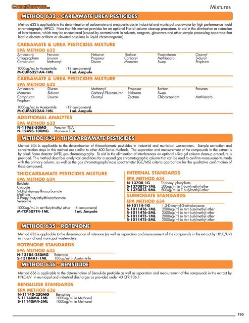 Chem Service Pesticide Catalogue 2019 Update