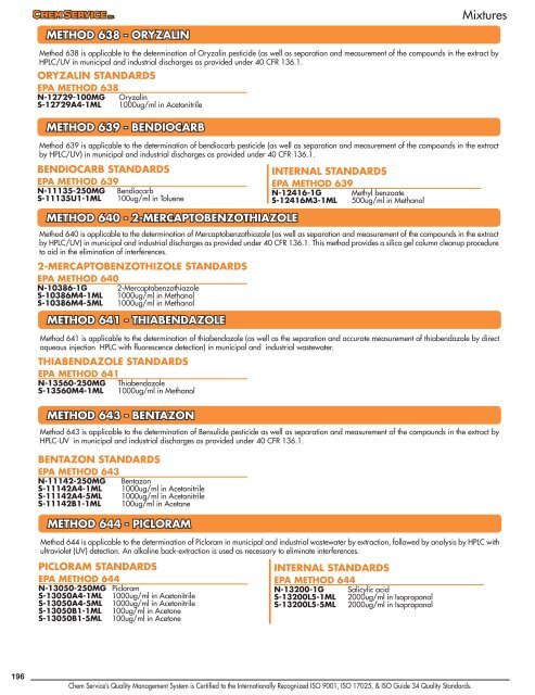 Chem Service Pesticide Catalogue 2019 Update