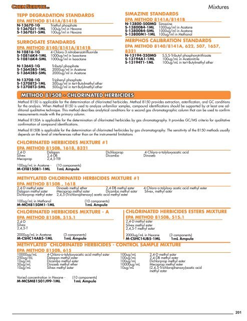 Chem Service Pesticide Catalogue 2019 Update