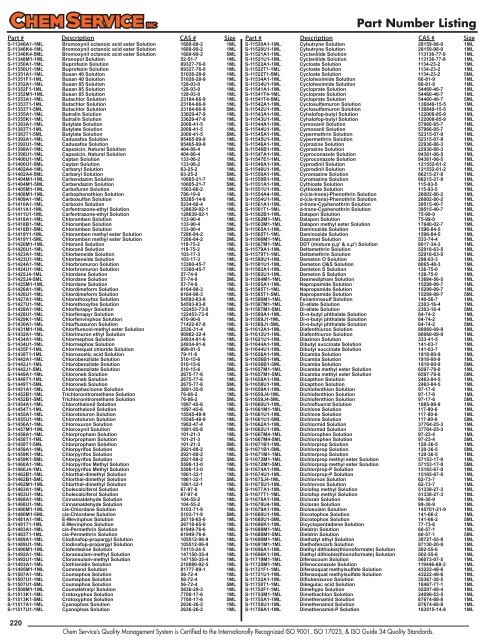 Chem Service Pesticide Catalogue 2019 Update