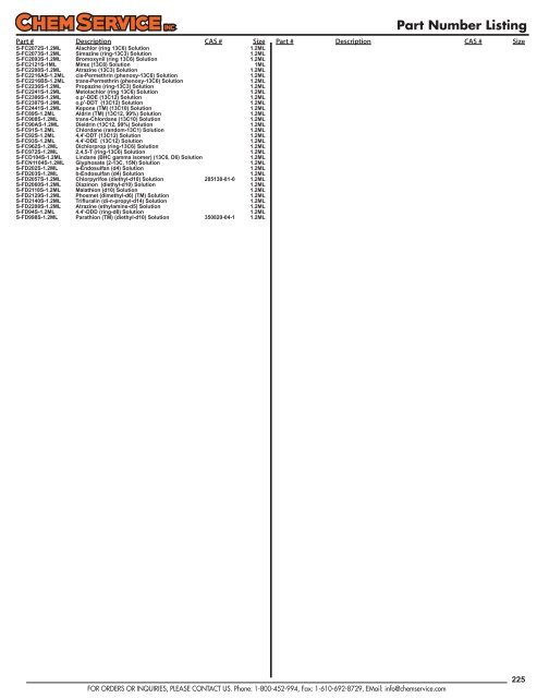 Chem Service Pesticide Catalogue 2019 Update