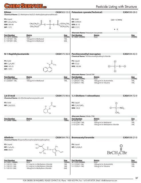 Chem Service Pesticide Catalogue 2019 Update